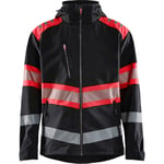 Blåkläder softshell-jakke 44942513 High-Vis kl1 svart/rød, størrelse XS