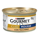 Purina Gourmet Gold Mousse Nourriture Humide pour Chats avec Dinde, 24 boîtes de 85 g