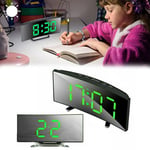 Bedside Desk Large Mirror Display Clock Modern LED Digital Alarm Clock UK