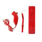 2 in 1 Manette Wiimote Joystick Controller Nunchuk intégré Motion Plus pour Nintendo Wii Rouge