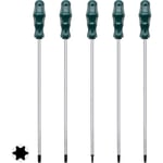 Extra långa Torx-skruvmejselset, 5 st 12 tum magnetiska Torx-skruvmejselset, T15 - T30 (t15,t20,t25,t27,t30) Magnetisk Torx-drivrutin Stjärnskruvmejselset