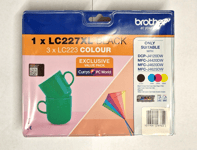 BROTHER LC223 / LC227XL Tri-colour & Black Ink Cartridges Multipack EXP-09/2022