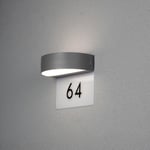 Gnosjö Konstsmide Vägglykta Monza LED 2X4 5W med Husnummer vägglykta 2x4,5W LED, inkl husnummer, mörkgrå 7855-370