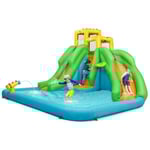 Bouncy Castle Water Park med två rutschbanor klättervägg 400 x 361 x 255 cm