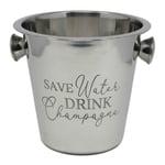 Stainless Steel Knob Handle Wine Cooler Ice Bucket Drinks Champagne Chiller