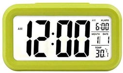 Winnes LED Digital Alarm Clock Home Table Backlight Display Electronic Smart Clocks Temperature & Calendar Snooze Function Alarm Clock (green)
