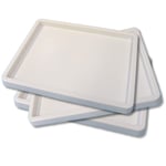 Set of 3 White Inking Tray Craft Paint Palette by Major Brushes 25cm × 20cm Sturdy Plastic Mixing Tray for Rollers