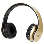 Foldable Wireless Headset, Over-Ear BT Head-mounted Headphone HIFI Stereo Folding Over Head Sports Earphone, 10Hrs Playing Time for Tablet/Laptop/Smartphone(Gold)