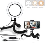AJH 26cm Dimmable Led Ring Light with Stand and Phone Holder, Camera Photo Video Lighting Kit, Ring Light Live Streaming Photography Studio