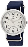 Timex Weekender 40 mm Mens Silver-tone Case Blue Fabric Strap Watch TW2T29200