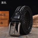 Högkvalitativt 4 cm brett flätat bälte för vävt bälte för män äkta läder koremmar Handstickade designergördelbälten för jeans Style 1 110cm