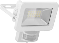 Goobay LED udendørs projektør, 20 W, med bevægelsesdetektor med 1700 lm, neutralt hvidt lys (4000 K), PIR-sensor med ON/OFF-funktion og M16 kabelforskruning, egnet til udendørs brug (IP44)
