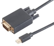 Mini Displayport til VGA kabel - Sort - 3 m