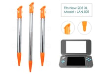 3 x Orange Extendable Stylus for New Nintendo 2DS XL/LL Plastic Replacement Pen
