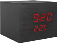LTC Väckarklocka LED-kub med termometer LXLTC07
