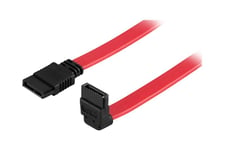 DELTACO SATA kabel vinkel - 0,5 m - Rød