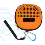 Mikro Bluetooth-högtalarefodral, stöttåligt, repfritt, vattentätt, bärbart, halvstyvt EVA-fodral med metallkrok, orange