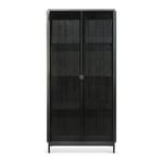 Ethnicraft - Anders Storage Cupboard Black 180 cm - Black - Svart - Skåp och vitrinskåp - Glas/Metall