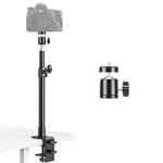 Fotoconic Tabletop Light Stand,Camera Mount Stand with 1/4" Screw and 360° Ball Head, Adjustable13.7-23.6inches / 35-60cm for Camera, Ring Light, LED Light, Live Streaming, Make up, Selfie