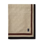 Lexington Graphic Quilted Organic Cotton sengetæppe 240x260 cm Light beige/Brown/Dark gray