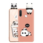 ZhuoFan Case for Samsung Galaxy A40 - Cute 3D Funny Cartoon Character Soft TPU Silicone Samsung A40 Cover Phone Case for Kids Girls, Shockproof Slim Orange Panda Skin Shell