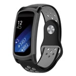 Samsung Gear Fit2 Pro två-färgat mjukt silikonarmband - Svart / Grå