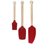 KitchenAid 3pc Birchwood Baking Set with Pastry Brush, Spoon Spatula and Mixer Spatula