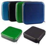 New 40 Disc Cd Dvd Storage Zipper Bag Case Hard Box Wallet Album Light Blue