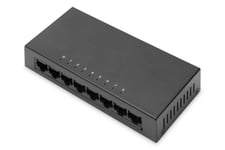Digitus 8-Port Switch, 10/100 Mbps Fast Ethernet, Unmanaged, Metall Ho