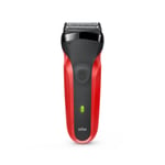 Braun Series 3 300s Foil shaver Trimmer Black Red 300S red