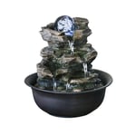 jiande Zen Tabletop Fountain Spinning Orb Rock Cascading, Meditation Indoor Waterfall Feature with LED Feng Shui Ball Rockery Water for Home Office Bedroom