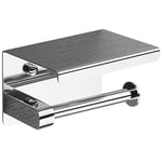 5X( 304 Stainless Steel Toilet Holder with Phone Shelf, Bathroom Tissue Hold