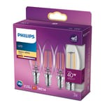 Philips LED Filament Kron 4,3W (40W) E14 470lm 2700K 3-pack