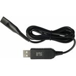 Vhbw - Câble de charge compatible avec Braun Pulsonic 9566, 9565, 5692 - 5695, 9000 type 5671 - 5674 rasoir - Câble d'alimentation, 120 cm, noir