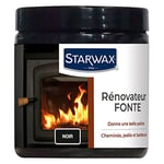 STARWAX Rénovateur fonte pour poêle et cheminée 200ml - Idéal pour rénover les supports en fonte, acier.., Noir