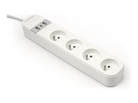 Gembird Tsl-Ps-F4u-01-W - Smart Kraftlist - Ac 230 V - 3680 Watt - Wi-Fi - Ingång: Typ E - Utgångskontakter: 4 (Typ E, 2 X Usb, 24 Pin Usb-C) - 1.5 M Sladd - Frankrike - Vit