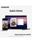 Samsung Galaxy Book Pro 360 5G LTE Laptop, Intel Core i5 Processor, 8GB RAM, 256GB SSD, Wi-Fi + Cellular, 13.3 Full HD, Silver