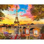 5D DIY Diamond Painting Kits Large Size Full Drill Iron Tower by Numbers Crystal Rhinestone Mosaic Pictures Embroidery Cross Stitch Arts Craft Home Wall Decoration Round Drill,40x50cm