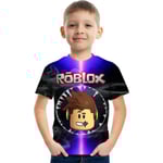 Roblox tryckt T-shirt barn pojkar kortärmad toppar B 7-8 Years