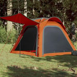 4-personers telt 240x221x160 cm 185T taft grå og orange