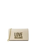 Moschino Love WoMens Print Handbag with Clip Closure in Beige Pu - One Size