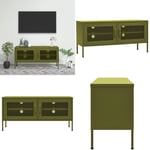 Tv-bänk olivgrön 105x35x50 cm stål - TV-skåp - Hifi -skåp - Home & Living