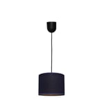 Abba Cylindrical Pendant Ceiling Light Dark Blue Gold Black 20cm