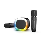 R-MUSIC – KARADUO – Pack karaoké Complet – 2 Microphones Karaoké sans Fil + Enceinte Portable RGB sans Fil – Bluetooth 5.0, Port AUX et Port Micro SD – 5 Effets déformation de Voix + 3 Modes karaoké