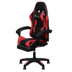Racing 360 Reclining Swivel Gaming Chair Reclining PU Leather With Footrest & Massager Red