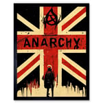 Civil Unrest Punk Rioting UK Houses Parliament Riot Art Print Framed Poster Wall Decor 12x16 inch