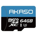 AKASO 64GB Micro-SD-kort för Kamera - 100MB/s - Svart / Blå