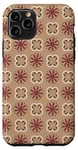 Coque pour iPhone 11 Pro Brown Green Olive Spiritual Moroccan Mosaic Tile Pattern