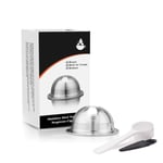 JINQII Stainless Steel Fillable Coffee Capsules Reusable Coffee Capsule Cup Filter Set Compatible with Nespresso Vertuoline GCA1, Delonghi ENV135, Delonghi ENV150, Vertuoplus