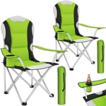 2 campingstoler med polstring - grønn